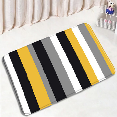 Crno-bijele Buffalo karirane prostirke za kupanje Setovi Sivi kvadrat Kreativni geometrijski dekori za kupaonicu Tepih Tepisi za vrata Neklizajuća podloga za poklopac WC školjke