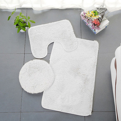 3Pcs/set Navlake za poklopce WC-a Konturna prostirka za kupaonicu Tuš Prostirka za kupaonicu Neklizajuća prostirka Plišana kupaonska prostirka Dekoracija doma