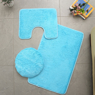3Pcs/set Navlake za poklopce WC-a Konturna prostirka za kupaonicu Tuš Prostirka za kupaonicu Neklizajuća prostirka Plišana kupaonska prostirka Dekoracija doma