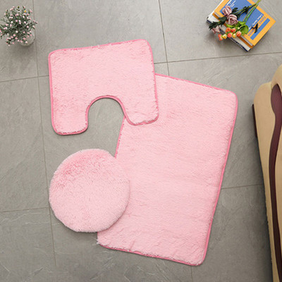 3Pcs/set Navlake za poklopce WC-a Konturna prostirka za kupaonicu Tuš Prostirka za kupaonicu Neklizajuća prostirka Plišana kupaonska prostirka Dekoracija doma