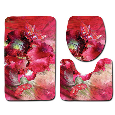 3-daļīgs vannas istabas paklājiņu komplekts matrača pamatnes paklāju komplekts Vannas istabas tualetes raksts Vannas istabas paklājiņš Neslīdošs grīdas paklājiņš Vannas istabas dekorēšana