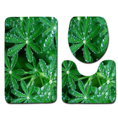 3-daļīgs vannas istabas paklājiņu komplekts matrača pamatnes paklāju komplekts Vannas istabas tualetes raksts Vannas istabas paklājiņš Neslīdošs grīdas paklājiņš Vannas istabas dekorēšana