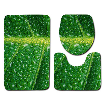 3-daļīgs vannas istabas paklājiņu komplekts matrača pamatnes paklāju komplekts Vannas istabas tualetes raksts Vannas istabas paklājiņš Neslīdošs grīdas paklājiņš Vannas istabas dekorēšana