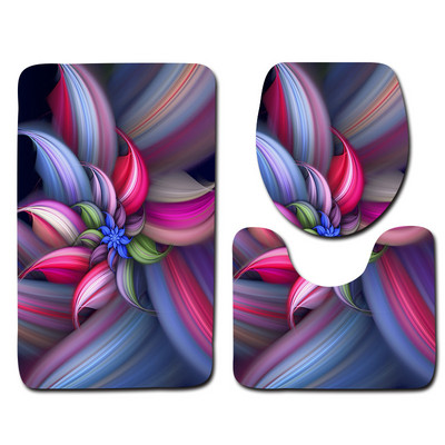 3-daļīgs vannas istabas paklājiņu komplekts matrača pamatnes paklāju komplekts Vannas istabas tualetes raksts Vannas istabas paklājiņš Neslīdošs grīdas paklājiņš Vannas istabas dekorēšana