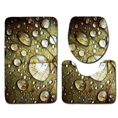 3-daļīgs vannas istabas paklājiņu komplekts matrača pamatnes paklāju komplekts Vannas istabas tualetes raksts Vannas istabas paklājiņš Neslīdošs grīdas paklājiņš Vannas istabas dekorēšana