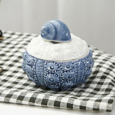 Keramikas uzglabāšanas burka ar vāku okeāna stila uzglabāšanas burka uzglabāšanas kaste kafijas ziedu tēja dažādi graudu burka rotaslietu kaste mājdzīvnieku urna