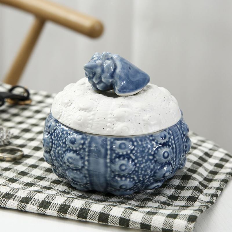 Keramikas uzglabāšanas burka ar vāku okeāna stila uzglabāšanas burka uzglabāšanas kaste kafijas ziedu tēja dažādi graudu burka rotaslietu kaste mājdzīvnieku urna