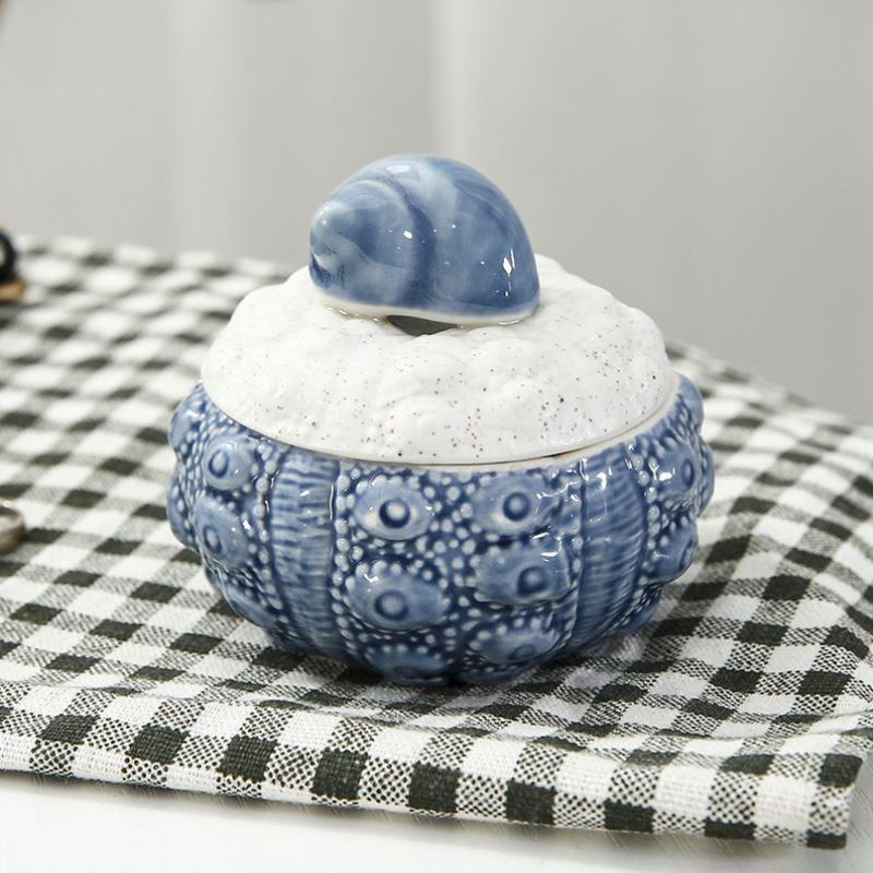 Keramikas uzglabāšanas burka ar vāku okeāna stila uzglabāšanas burka uzglabāšanas kaste kafijas ziedu tēja dažādi graudu burka rotaslietu kaste mājdzīvnieku urna