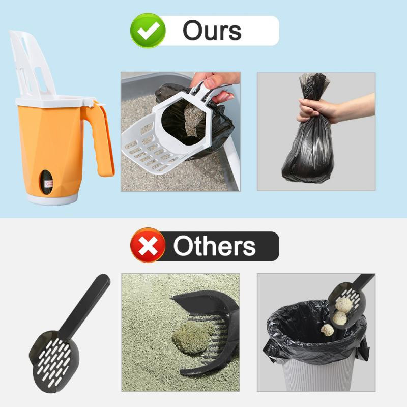 Prijenosna ugrađena vrećica za izmet Lopatica za mačji pijesak Lopatica velikog kapaciteta Samočisteća kutija za mačji pijesak Alat za čišćenje artefakata