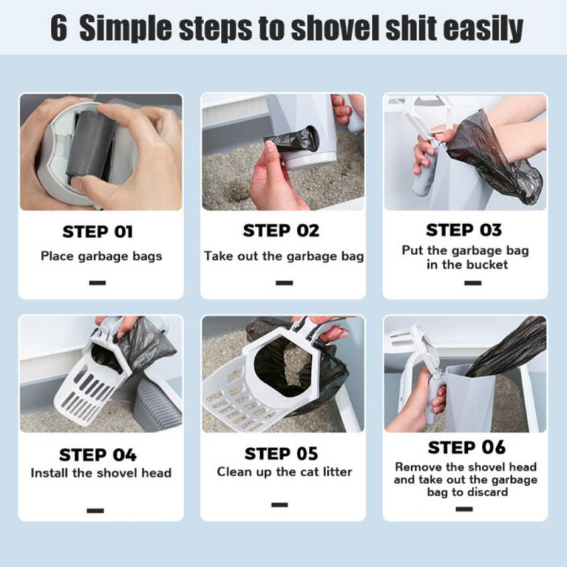 Prijenosna ugrađena vrećica za izmet Lopatica za mačji pijesak Lopatica velikog kapaciteta Samočisteća kutija za mačji pijesak Alat za čišćenje artefakata