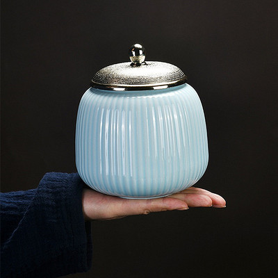 Crveno plava keramika Urna Pas Mačka Kućni ljubimac Pogreb Pepeo Držač urne Keramički kovčeg Uspomena Uspomena Kremiranje ljudi