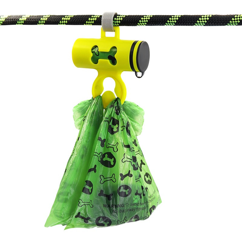 Žute kante za smeće s vrećicom za izmet kućnog ljubimca 1 kolut 15 vrećica Štene, mačka, pas, vrećica za izmet, dozator, sakupljač, čista vrećica za kućne ljubimce