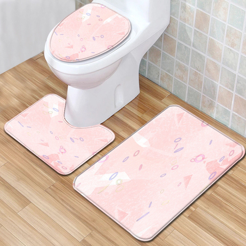 Zeegle Set prostirki za kupaonicu Kupaonski set Zahodska prostirka za noge Protuklizna kupaonica Tepih Navlaka za WC sjedalo Upijajuća podna prostirka za tuš kabinu