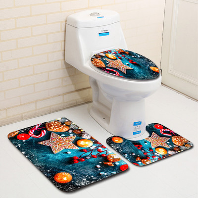 Zeegle božićni tepih za kupaonicu Podne prostirke za kupaonicu Perive kupaonske podne prostirke Poklopac za WC školjku Set kupaonskih tepiha Neklizajuća prostirka za kupaonicu