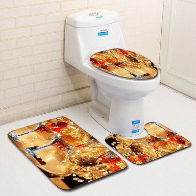 Zeegle božićni tepih za kupaonicu Podne prostirke za kupaonicu Perive kupaonske podne prostirke Poklopac za WC školjku Set kupaonskih tepiha Neklizajuća prostirka za kupaonicu