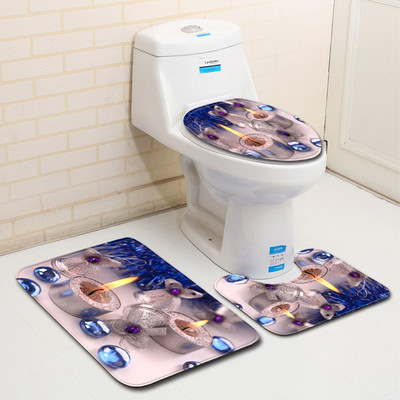 Zeegle božićni tepih za kupaonicu Podne prostirke za kupaonicu Perive kupaonske podne prostirke Poklopac za WC školjku Set kupaonskih tepiha Neklizajuća prostirka za kupaonicu