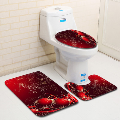 Zeegle božićni tepih za kupaonicu Podne prostirke za kupaonicu Perive kupaonske podne prostirke Poklopac za WC školjku Set kupaonskih tepiha Neklizajuća prostirka za kupaonicu