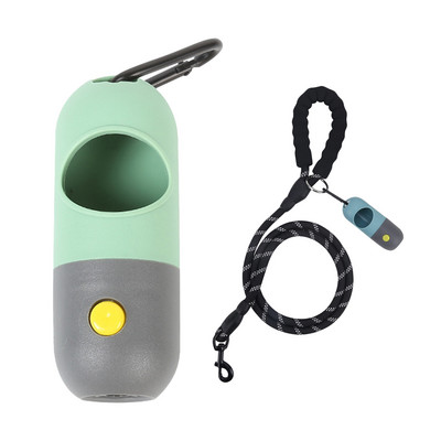 Izkārnījumu maisiņu turētājs suns izkārnījumu maisiņu dozators ar LED lukturīšu atkritumu maisu dozatoru pavadām