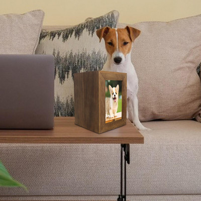 Drvena urna za kućne ljubimce Urne za pepeo za pse Lijes za uspomene Pogreb malih životinja Okvir za fotografije Kutija Spomen pribor za uspomene