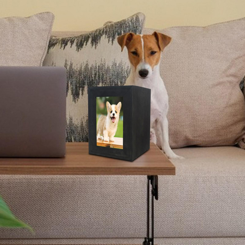 Drvena urna za kućne ljubimce Urne za pepeo za pse Lijes za uspomene Pogreb malih životinja Okvir za fotografije Kutija Spomen pribor za uspomene