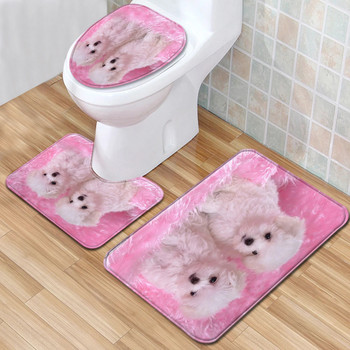 Χαλάκι τουαλέτας στο μπάνιο Διακόσμηση σπιτιού Σετ χαλιών Cute Animal Print Χαλάκι μπάνιου Αντιολισθητικό Σετ χαλιών ποδιών