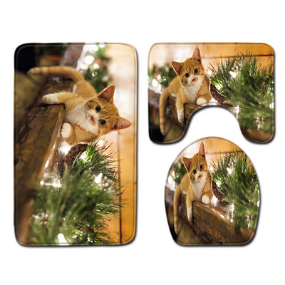 Otirač za WC školjku u kupaonici Set tepiha za uređenje doma Slatka prostirka za kupaonicu s uzorkom životinja Set upijajućih tepiha za stopala protiv klizanja