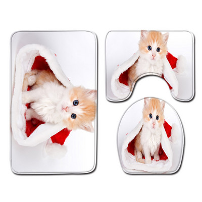 Otirač za WC školjku u kupaonici Set tepiha za uređenje doma Slatka prostirka za kupaonicu s uzorkom životinja Set upijajućih tepiha za stopala protiv klizanja