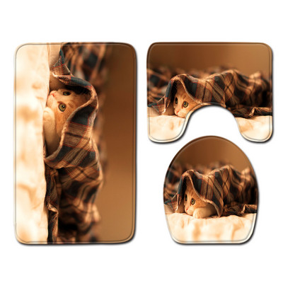 Otirač za WC školjku u kupaonici Set tepiha za uređenje doma Slatka prostirka za kupaonicu s uzorkom životinja Set upijajućih tepiha za stopala protiv klizanja