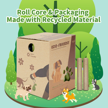 Персонализирано отпечатано екологично чисто куче Биоразградима торба за боклук Компостируеми торби за боклук за домашни любимци за еднократна употреба за отпадъци от домашни кучета