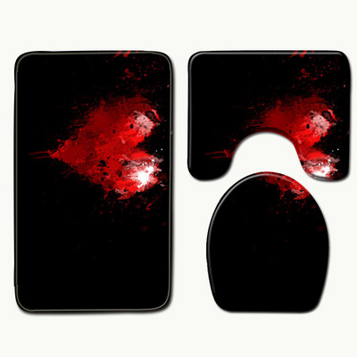 Zeegle Heart Printed 3Pcs Podloge za WC Kupaonski tepih Protuklizne prostirke za kupaonicu Kupaonske prostirke Upijajuće prostirke za kupaonicu Podloge za tuširanje