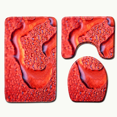 Zeegle Heart Printed 3Pcs Podloge za WC Kupaonski tepih Protuklizne prostirke za kupaonicu Kupaonske prostirke Upijajuće prostirke za kupaonicu Podloge za tuširanje