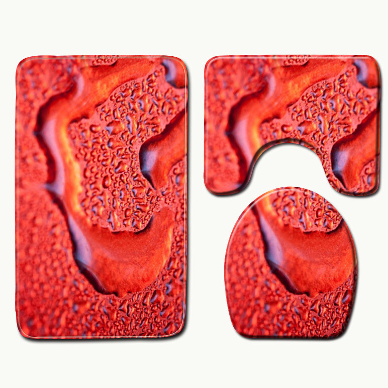 Zeegle Heart Printed 3Pcs Podloge za WC Kupaonski tepih Protuklizne prostirke za kupaonicu Kupaonske prostirke Upijajuće prostirke za kupaonicu Podloge za tuširanje