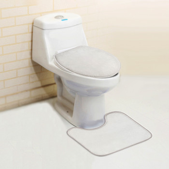Zeegle 2 бр. Комплект килими за тоалетна чиния Мемори пяна Противоплъзгащи се постелки в банята Абсорбиращи тоалетни постелки за баня Килими за баня Комплект килими за баня