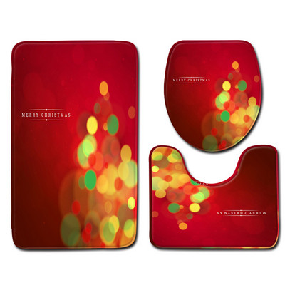 Zeegle Božićni set prostirki za kupaonicu Flanel Cartoon Protuklizna prostirka za kupaonicu WC navlaka za tuširanje Podna toaletna prostirka za upijanje vode