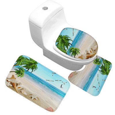 Zeegle Beach Shell 3gab Vannas istabas paklājiņš Pretslīdošs vannas paklājiņš Vannas istabas grīdas paklāji Absorbējoši vannas istabas paklāji vannas paklājiņš