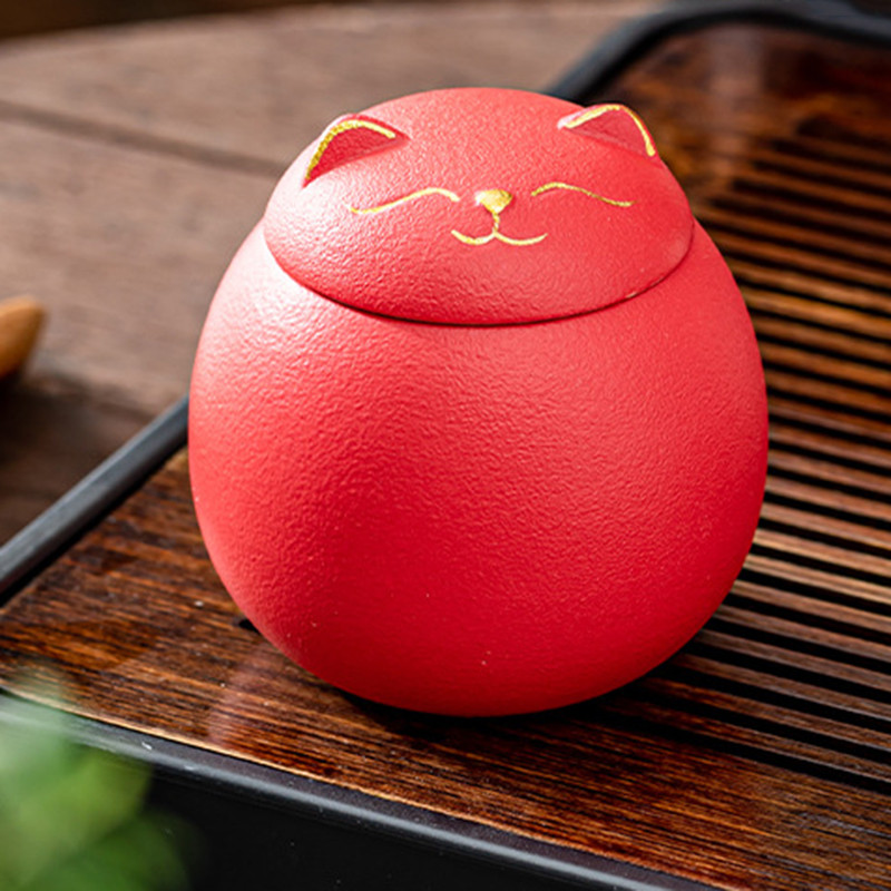 Mājas kaķa urnas pelni Kaķa formas piemiņas vieta kremācijas urnas Ar rokām izgatavotas melnas dekoratīvas urnas bērēm Kaķa urnas kaķa memoriāls