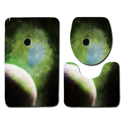 Zeegle Creative Planet vannas istabas paklājiņu komplekts tualetes paklājs vannas istabai neslīdošs kāju paklājiņš vannas istabas grīda paklājs tualetes dekoru aksesuāri