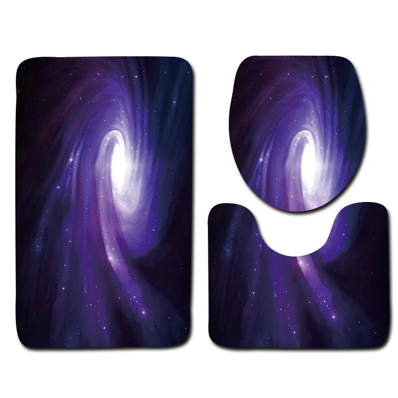 Zeegle Creative Planet vannas istabas paklājiņu komplekts tualetes paklājs vannas istabai neslīdošs kāju paklājiņš vannas istabas grīda paklājs tualetes dekoru aksesuāri