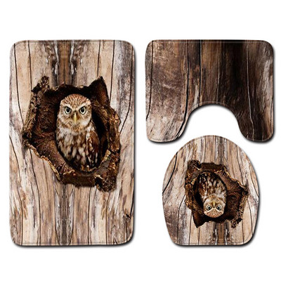 Zeegle set kupaonskih prostirača s mačkom, podna prostirka za kadu, podna prostirka za noge, poklopac za WC školjku, flanelska toaletna prostirka, kućna ulazna prostirka, protuklizna prostirka