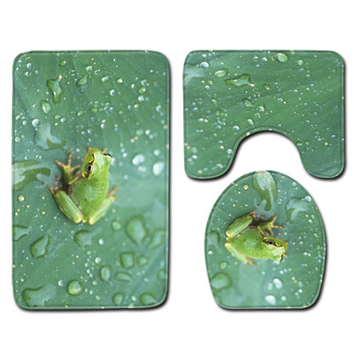 Zeegle set kupaonskih prostirača s mačkom, podna prostirka za kadu, podna prostirka za noge, poklopac za WC školjku, flanelska toaletna prostirka, kućna ulazna prostirka, protuklizna prostirka