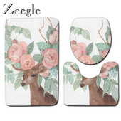 Zeegle Wapiti vannas paklājiņš 3gab Tualetes paklāja uzvalks Pjedestāla paklāja vāks Tualetes pārvalks Pretslīdošs vannas paklājiņš Vannas istabas ieejas paklājiņš tualetes paklājs