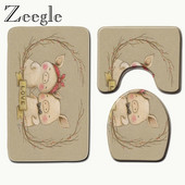 Zeegle 3D ispisana prostirka za kupaonicu za tuš kabinu Tepih Poklopac za WC školjku Podne prostirke za kupaonicu Prostirka od mikrovlakana koja se brzo suši