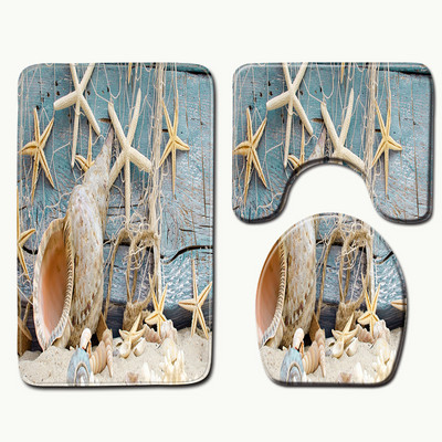 Zeegle 3D ispisana prostirka za kupaonicu za tuš kabinu Tepih Poklopac za WC školjku Podne prostirke za kupaonicu Prostirka od mikrovlakana koja se brzo suši