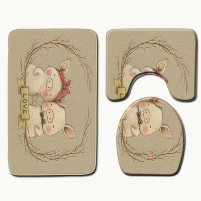 Zeegle 3D ispisana prostirka za kupaonicu za tuš kabinu Tepih Poklopac za WC školjku Podne prostirke za kupaonicu Prostirka od mikrovlakana koja se brzo suši