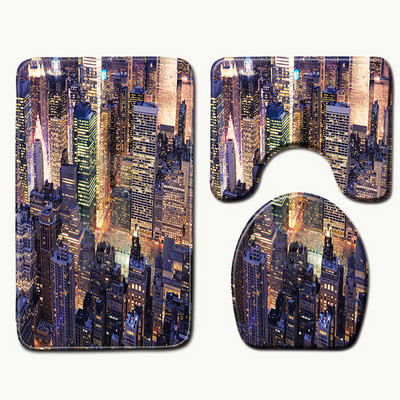 Zeegle 3D ispisana prostirka za kupaonicu za tuš kabinu Tepih Poklopac za WC školjku Podne prostirke za kupaonicu Prostirka od mikrovlakana koja se brzo suši