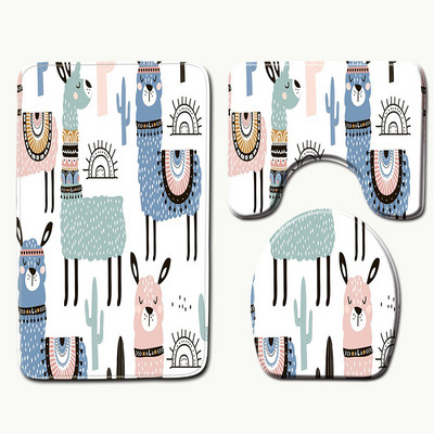 Zeegle 3D ispisana prostirka za kupaonicu za tuš kabinu Tepih Poklopac za WC školjku Podne prostirke za kupaonicu Prostirka od mikrovlakana koja se brzo suši