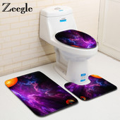 Zeegle Planet Pattern Prostirka za kupaonicu 3 kom kupaonski tepih WC prostirka Neklizajuće kupaonske podne prostirke Upijajući set kupaonskih prostirača