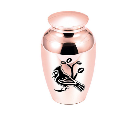70x45 mm urna za kremaciju za pepeo s ptičjim uzorkom držač za pepeo pogrebna komemoracija čovjeka ili kućnog ljubimca posuda za pepeo od aluminijske legure