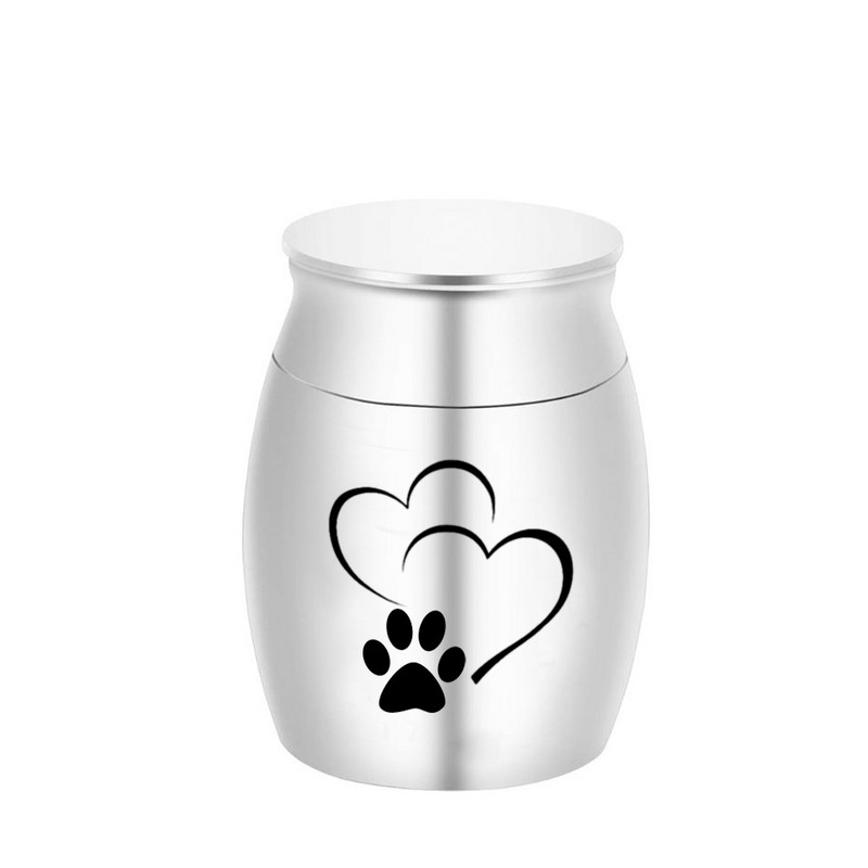 Nerūsējoša sakausējuma mājdzīvnieku zārki Urnas Mājdzīvnieku ķepu piemiņas urnu kremēšana Mazu pelnu turētājs - Mājas un biroja dekorēšana vai ceļojumu pārnēsāšana