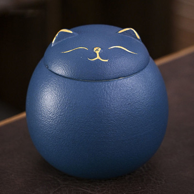 Mačka urna za kućne ljubimce Pepeo u obliku mačke Memorijalne urne za kremiranje Ručno izrađene crne ukrasne urne za pogreb Mačka urna Spomenik mačkama